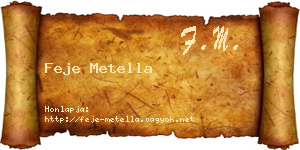 Feje Metella névjegykártya